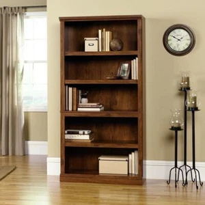 5-Shelf Bookcase in Medium Brown Oak Finish - Picture 1 of 2