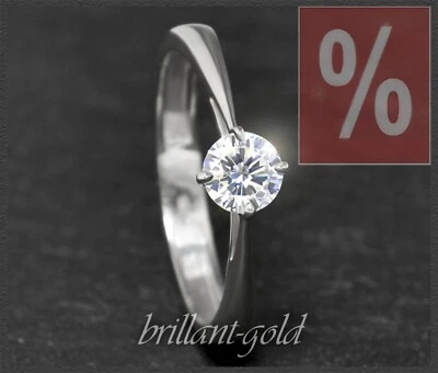 Diamant 585 Gold Ring mit 0,50ct Brillant, River D, Si1-2; 14 Karat Weißgold - Bild 1 von 4