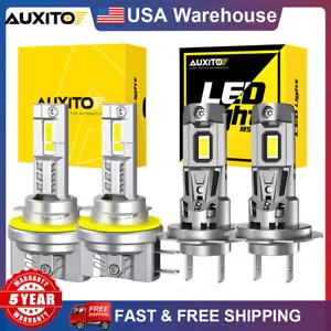 AUXITO H15 H7 LED Headlight Bulbs High / Low Beam 6500K White Bright 40000LM US - Picture 1 of 19