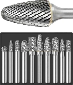 10 Pcs 1/4 Carbide Burr Set 1/4 Shank Die Grinder Bits Drill Bits Grinding Bi... - Bild 1 von 9