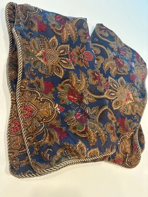 Conjunto de fronhas de travesseiro Chaps Leighton Jacobean King 2 peças fundo azul algodão - Imagem 1 de 4