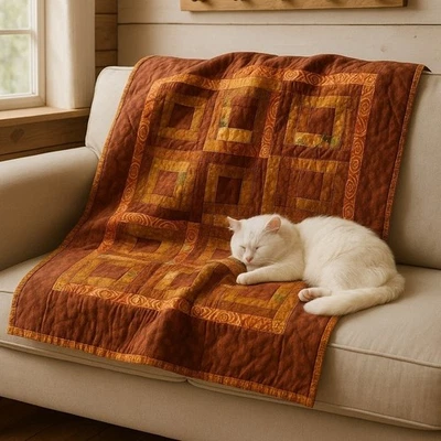 Edredón hecho a mano de otoño para colgar en la pared decoración manta #4020 Foto 1 de 4