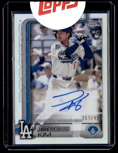 2025 Topps cromo refractor sellado Hyeseong Kim radiocontrol automático/499 Los Angeles Dodgers - Imagen 1 de 2