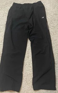 New Balance Track Pants Mens Large Black Ankle Zip Running Back Pocket - Picture 1 of 9