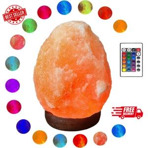 Best Himalayan Salt Lamp Night Light Rock 16 Colors Changing Updated USB Remote - Picture 1 of 8