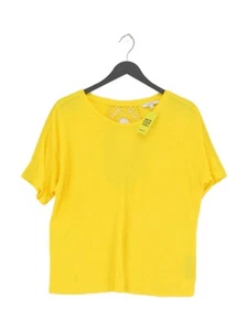 Desigual Women's T-Shirt M Yellow Viscose with Cotton, Linen Basic - Picture 1 of 6