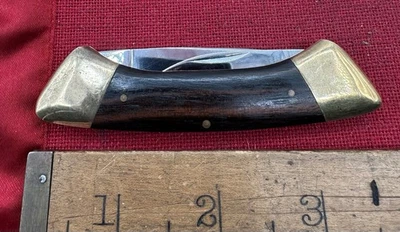 Navaja de bolsillo plegable vintage años 70 Star 3331 con mango de madera para canoa Foto 1 de 4