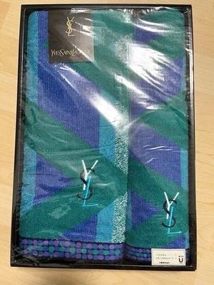 Conjunto de 2 Toalhas de Banho e Esportivas Yves Saint Laurent YSL Vintage Estoque Morto Não Usado - Imagem 1 de 2
