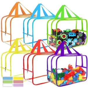 6 Colors Widen X-Large Toy Storage Bags 12.6×9.25×6.9In with Labels, Reusable... - Picture 1 of 6