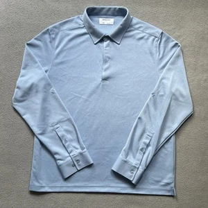 Camisa polo Ministry Of Supply para hombre XXL azul manga larga informal 1/2 botones - Imagen 1 de 6