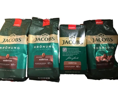 4 x 500 g Kaffee Jacobs Krönung ganze Bohnen u. gemahlen MHD 12/2026 nur € 32,50 - Bild 1 von 4