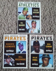 Roberto Clemente, Reggie Jackson, Willie Stargell, MC Pastime Rookies, 3 Cards - Picture 1 of 5
