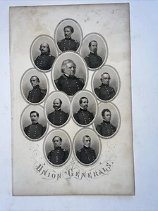ANTIQUE CIVIL WAR ENGRAVING BOOKPLATE PRINT UNION GENERALS GEN WINFIELD SCOTT - Picture 1 of 2