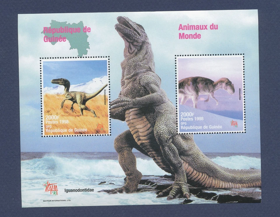 GUINEA - 1998 - MNH S/S - Dinosaurio - Italia'98 sello show --c Foto 1 de 1