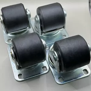 Set of 4 Universal 2" Heavy Duty Swivel Caster Wheels for 4 post Racks - Picture 1 of 3