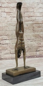 Moderno Hot Cast Bronce Gimnasta Soporte de Mano Estatua Figura Art Deco - Imagen 1 de 10