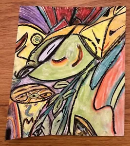Surrealist Cubist Original Art 8X10 Unframed, Signed By Artist, Veda Ezmeralda Y - Picture 1 of 15