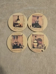 PIMPERNEL, SET OF 4, "VIN DE FRANCE" CORK-BACKED COASTERS - Picture 1 of 2