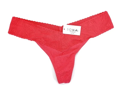 Soma Intimates Embraceable Lace Thong ~Ultra Pink~ Size: M [New With Tags] - Image 1 of 4