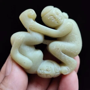 Chinese Hongshan Culture Old Jade Carving Men Women Sex Make statue pendant 3173 - Picture 1 of 8