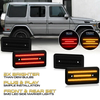 Front + Rear LED Side Marker Lights For 2002-14 Mercedes-Benz W463 G500 G550 G63 - Image 1 of 4