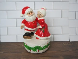 1982 Vintage Mr Mrs Claus Christmas Music Box Inarco NOS - Picture 1 of 9
