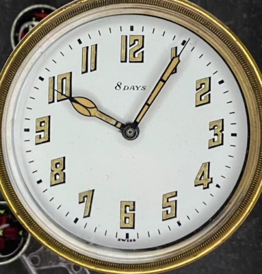 Vintage Pocket Watch Mechanical Swiss Brevet 8 Days Doxa Dial Mens Rare Old 20th - Image 1 of 4