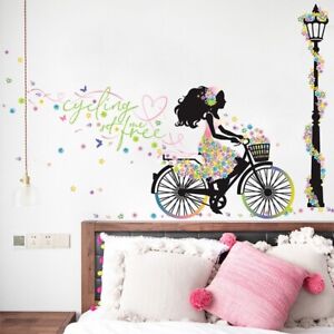 Removable Flower Decals Butterfly Girl Wall Sticker Vinyl Mural Arts Home Decor