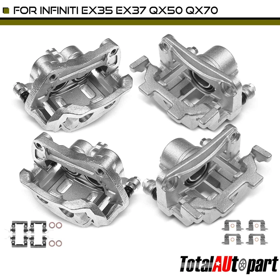 4x Disc Brake Caliper w/ Bracket for INFINITI EX35 EX37 QX50 QX70 Front and Rear - Image 1 of 4