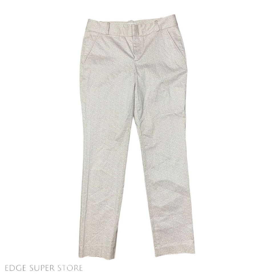 Calvin Klein 米色白色斑点印花中腰棉质连衣裙休闲裤 8 码 — 第 1/4 张图片