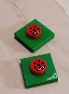 New LEGO Ladybug on Grass Lot of 2 Cake Topper Decoration Party Favor Fun Friend - Picture 1 of 1