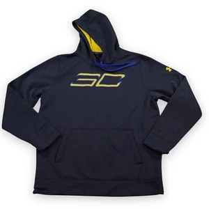 Under Armour Stephen Curry Hoodie Mens Large Navy Blue 1276820 SC Logo Cold Gear - Picture 1 of 10