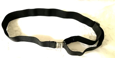 Cinturón Negro Niños Elástico Elastizado Clip Ajustable Enclavamientos Buen Estado Foto 1 de 4