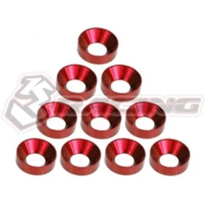 3RACING 3RAC-WC4 Aluminium M4 Countersink Washer 10Pcs 1/10 RC TOURING CAR BUGGY - Image 1 of 4