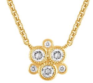 Judith Ripka 14K Yellow Gold 0.20 CTTW Diamond Pendant with chain for Women