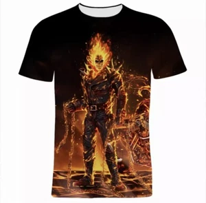 Summer Kids Teenagers Adult Ghost Rider 3D Print T-shirts Tops NEW - Picture 1 of 10