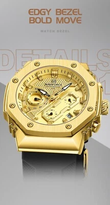 NAVIFORCE Men Watch Quartz Top Brand Luxury Chronograph Gold 42mm - Image 1 of 4