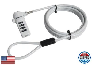 Câble de sécurité serrure à combinaison ordinateur portable/ordinateur portable Sendt blanc - Photo 1/4