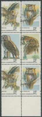 1978 USA WILDLIFE, OWLS, SE-TENANT BLOCK, BLACK COLOR SHIFTED LEFT, NH, SC#1763a - Image 1 of 2