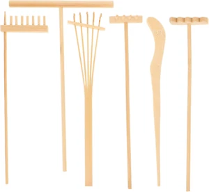 6Pcs Bamboo Zen Garden Rakes Meditation Sand Mini Zen Garden Tools Accessories f - Picture 1 of 12