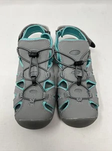 Women’s Size 7 Eddie Bauer Mary Walking Hiking Sandals Shoes Bump Toe Gray Teal - Picture 1 of 7