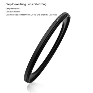 105mm-77/82/86/95mm Step-Down Ring Lens Filter Ring for 105mm Lens to UV ND CPL - Picture 1 of 38