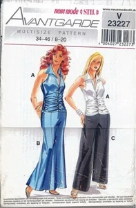 Neue Mode Stil 23227 Halter Ruched Top Pants Skirt Pattern Misses Plus Size 8-20 - Picture 1 of 2