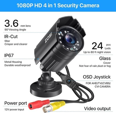 2.0MP 1080P HD Hybrid 4-in-1 Security Camera - Image 1 of 3