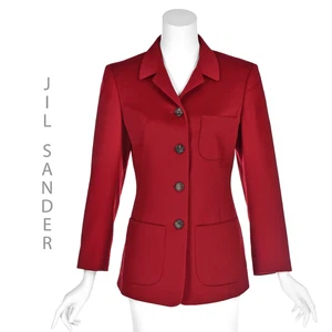 JIL SANDER Blazer Herbstrot 100% Kaschmir mit aufgesetzten Taschen GR DE36 US6 - Bild 1 von 8