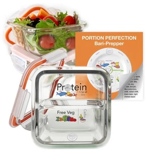 Bariatric Must Haves / 3 Pk Bariatric Meal Prep Containers Reusable Glass Por... - Picture 1 of 7
