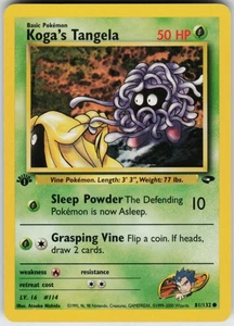 Pokemon TCG Koga's Tangela 081/132 Gym Challenge Common card 1st Edition LP - Picture 1 of 2