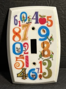 Vintage 1972 Kids Room Light Switch Plate Cover American Tack & Hardware Numbers - Picture 1 of 6