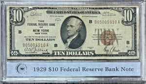 1929 $10 US FEDERAL RESERVE NOTE, NEW YORK, NY, FR# 1860B, Very Fine Note - Picture 1 of 5