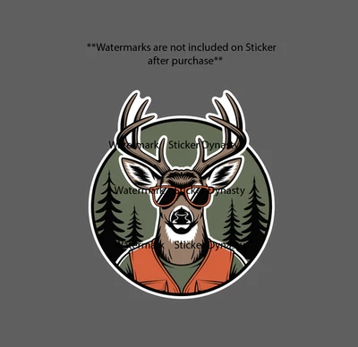 STICKER DYNASTY Deer Hunter Sticker Waterproof Decal Hunting Outdoor Funny Humor Nature Gift NEW